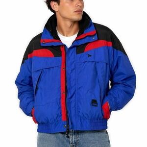 Vintage 90s SERAC Ski Jacket Small USA Made Colorblock Snowboard Bomber Coat‎